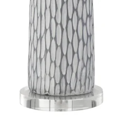 360 Lighting Patrick Modern Coastal Table Lamp With Round Riser 27 1/4" Tall Gray White Wash Ceramic Drum Fabric Shade For Bedroom Living Room Home -Famous Lighting Store GUEST 6451c3be 9d21 49de bf6c a43fbd1c1d60