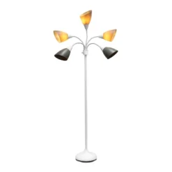 67" Contemporary Multi 5-Head Adjustable Gooseneck Floor Lamp With Shades Gray - Simple Designs -Famous Lighting Store GUEST 64a64126 3f38 4cc8 8c0b c0cef71b6479