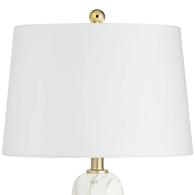 360 Lighting Maceao Modern Table Lamps 28" Tall Set of 2 White Faux Marble Tapered Drum Shade for Bedroom Living Room Bedside Nightstand Office House 360 Lighting Maceao Modern Table Lamps 28" Tall Set Of 2 White Faux Marble Tapered Drum Shade For Bedroom Living Room Bedside Nightstand Office House -Famous Lighting Store GUEST 65613512 b89b 482f 9ab2 de93d4f35c82