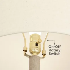 360 Lighting Julio Modern Table Lamp 30" Tall Natural Gray Ceramic Oatmeal Drum Shade For Bedroom Living Room Bedside Nightstand Office Kids House -Famous Lighting Store GUEST 656f6bb8 8f89 4212 ba1a 02ee596d34ce