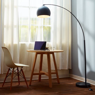 Williamsburg Modern Arched Floor Lamp with Bell Shade and Marble Base - Teamson Home Williamsburg Modern Arched Floor Lamp With Bell Shade And Marble Base - Teamson Home -Famous Lighting Store GUEST 678ede81 2c15 4459 ab27 4c0dce85280b