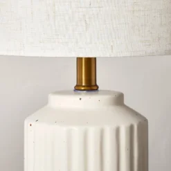 Fluted Ceramic Table Lamp Cream (Includes LED Light Bulb) - Hearth & Hand™ With Magnolia -Famous Lighting Store GUEST 68a1d6df 8d6b 4e93 8aa2 642fd3c5d97d