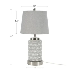 21" Grey/White Patterned Concrete Table Lamp - Nourison -Famous Lighting Store GUEST 6a85e0b6 473d 4487 8dd0 dff25bc706fa