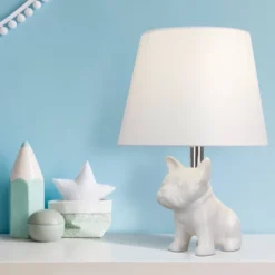 15.5" Whimsical Bulldog Table Lamp White (Includes LED Light Bulb) - Cresswell Lighting -Famous Lighting Store GUEST 6a8ac7e5 ba65 4ddd 83df e31a6a665860
