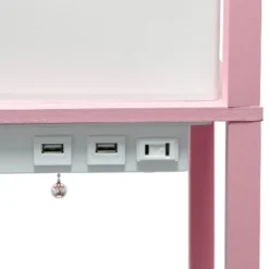 Floor Lamp Etagere Organizer Storage Shelf With 2 USB Charging Ports And Linen Shade - Simple Designs -Famous Lighting Store GUEST 6b2f022c b119 43be b31c 5c0f7aabcafc