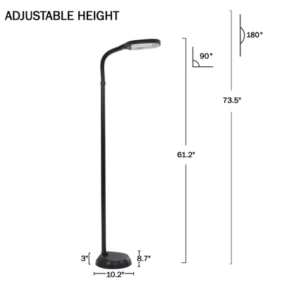 Adjustable Floor Lamp - 6ft Full Spectrum Natural Sunlight Lamp with Bendable Neck - Reading, Crafts, Esthetician Floor Light by Lavish Home (Black) Adjustable Floor Lamp - 6ft Full Spectrum Natural Sunlight Lamp With Bendable Neck - Reading, Crafts, Esthetician Floor Light By Lavish Home (Black) -Famous Lighting Store GUEST 6b3eae32 2803 448f bfe9 b3f1cf3ac68e