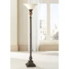 Kathy Ireland Vintage Torchiere Floor Lamp 72" Tall Bronze Tortoise Shell Font Frosted Glass Shade For Living Room Reading House -Famous Lighting Store GUEST 6c4a6b14 7b4a 46a4 a599 9ea2d27bfc22