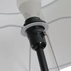 HOMCOM 59.75" Tripod Floor Lamp With Pull Chain Standing, Fabric Lampshade E26 Lamp Holder Steel For Living Room, Bedroom, Office -Famous Lighting Store GUEST 6d898d3d 9991 44cc 9ee8 07f3db77ed47