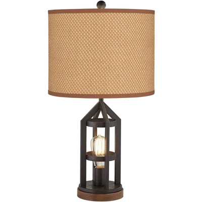 Franklin Iron Works Lucas Industrial Table Lamps 26" High Set of 2 Bronze with USB Charging Port Nightlight LED Peanut Drum Shade for Bedroom Desk Franklin Iron Works Lucas Industrial Table Lamps 26" High Set Of 2 Bronze With USB Charging Port Nightlight LED Peanut Drum Shade For Bedroom Desk -Famous Lighting Store GUEST 6ee2a890 38b7 49af 9206 fc652259511b