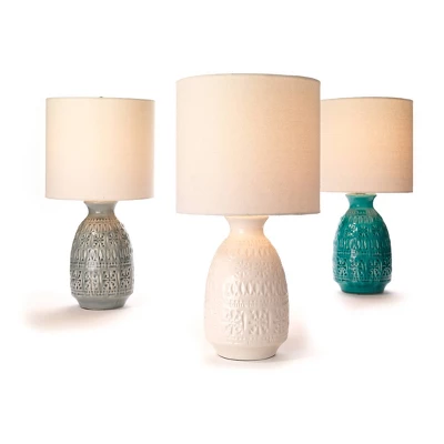 Frieze Ceramic Table Lamp with Drum Shade Aqua Blue - Splendor Home Frieze Ceramic Table Lamp With Drum Shade Aqua Blue - Splendor Home -Famous Lighting Store GUEST 6f86b451 a55e 4343 aecf 26098063a17b