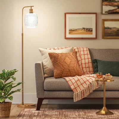 Floor Lamp Brass with Glass Shade (Includes LED Light Bulb) - Threshold™ Floor Lamp Brass With Glass Shade (Includes LED Light Bulb) - Threshold™ -Famous Lighting Store GUEST 6fee05ee df3f 4df9 8185 5dd817d0b5e4