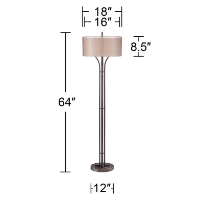 Franklin Iron Works Tristan Modern Floor Lamp 64" Tall Deep Bronze Metal Sheer Outer Linen Inner Double Drum Shade for Living Room Bedroom Office Home Franklin Iron Works Tristan Modern Floor Lamp 64" Tall Deep Bronze Metal Sheer Outer Linen Inner Double Drum Shade For Living Room Bedroom Office Home -Famous Lighting Store GUEST 70000a22 23fd 4a4c 88f8 c25cf7f0ce4c