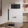 Possini Euro Design Myles Modern Mid Century Desk Lamp 24" High Black Gold With Dual USB Charging Ports Metal Drum Shade For Bedroom Living Room Home 1 Possini Euro Design Myles Modern Mid Century Desk Lamp 24" High Black Gold With Dual USB Charging Ports Metal Drum Shade For Bedroom Living Room Home -Famous Lighting Store GUEST 70834159 4cf4 47d6 88fc 787c0569e048
