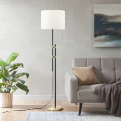 Ellsworth Asymmetrical Floor Lamp Black/Gold - Hampton Hill -Famous Lighting Store GUEST 70d14884 8be0 4682 8f31 e1033aa12a5a