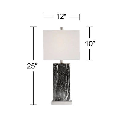 360 Lighting Connie Modern Table Lamps Set of 2 25" High Black Faux Marble with USB Charging Ports White Rectangular Shade for Living Room House Desk 360 Lighting Connie Modern Table Lamps Set Of 2 25" High Black Faux Marble With USB Charging Ports White Rectangular Shade For Living Room House Desk -Famous Lighting Store GUEST 721a2cf3 96f7 4bf8 906b e8e4958b3404