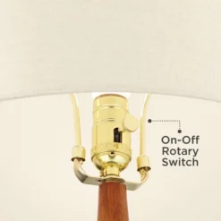 360 Lighting Amelia 28 3/4" Tall Mid Century Modern End Table Lamp Matte Black Ceramic Wood Single Living Room Bedroom Bedside Oatmeal Shade -Famous Lighting Store GUEST 725f784c 0534 4cbf 83a2 bd3f3aa6098e