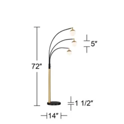 Possini Euro Design Rayne Modern Arc Floor Lamp 72" Tall Gold Black 3 Light LED Adjustable Arm Frosted Glass Globe Shade For Living Room Reading Home 9 Possini Euro Design Rayne Modern Arc Floor Lamp 72" Tall Gold Black 3 Light LED Adjustable Arm Frosted Glass Globe Shade For Living Room Reading Home -Famous Lighting Store GUEST 72acbc96 d16e 434d 81e6 38138e50870f