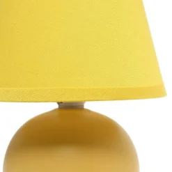 8.66" Petite Ceramic Orb Base Bedside Table Desk Lamp With Matching Tapered Drum Fabric Shade Yellow - Creekwood Home 9 8.66" Petite Ceramic Orb Base Bedside Table Desk Lamp With Matching Tapered Drum Fabric Shade Yellow - Creekwood Home -Famous Lighting Store GUEST 72aef7c6 a3db 4afa 94ff 3d2863426f27