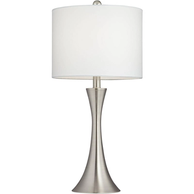 360 Lighting Gerson Modern Table Lamps 24" High Set of 2 Brushed Nickel with Dimmers LED White Drum Shade for Bedroom Living Room Bedside Nightstand 360 Lighting Gerson Modern Table Lamps 24" High Set Of 2 Brushed Nickel With Dimmers LED White Drum Shade For Bedroom Living Room Bedside Nightstand -Famous Lighting Store GUEST 7516bb50 4e9c 464e a4d8 a069799e7fcc