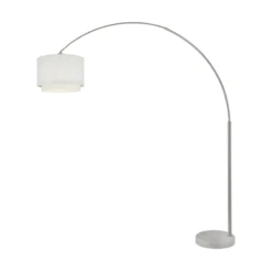 FC Design Modern 81" Tall Standing Adjustable Arched Floor Lamp With Double Drum Shade And Marble Base -Famous Lighting Store GUEST 75d09b48 cf70 44c0 804c 5ab6bb3f8b4c