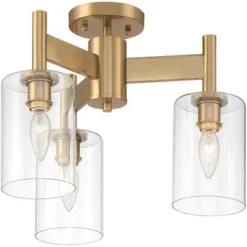 Possini Euro Design Lantico Modern Ceiling Light Semi Flush Mount Fixture 17" Wide Gold 3-Light Clear Glass For Bedroom Kitchen Living Room Hallway 8 Possini Euro Design Lantico Modern Ceiling Light Semi Flush Mount Fixture 17" Wide Gold 3-Light Clear Glass For Bedroom Kitchen Living Room Hallway -Famous Lighting Store GUEST 75e74a4c 95e3 4f50 914c 323adc86137a