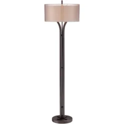 Franklin Iron Works Tristan Modern Floor Lamp 64" Tall Deep Bronze Metal Sheer Outer Linen Inner Double Drum Shade For Living Room Bedroom Office Home 6 Franklin Iron Works Tristan Modern Floor Lamp 64" Tall Deep Bronze Metal Sheer Outer Linen Inner Double Drum Shade For Living Room Bedroom Office Home -Famous Lighting Store GUEST 78660775 c64c 409a 8240 197f96082581
