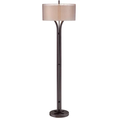 Franklin Iron Works Tristan Modern Floor Lamp 64" Tall Deep Bronze Metal Sheer Outer Linen Inner Double Drum Shade for Living Room Bedroom Office Home Franklin Iron Works Tristan Modern Floor Lamp 64" Tall Deep Bronze Metal Sheer Outer Linen Inner Double Drum Shade For Living Room Bedroom Office Home -Famous Lighting Store GUEST 78660775 c64c 409a 8240 197f96082581