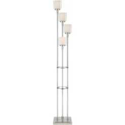 Possini Euro Design Modern Tree Floor Lamp With USB Charging Port 4-Light 72" Tall Brushed Nickel Glass Shade Living Room Reading -Famous Lighting Store GUEST 788c85f5 5da2 46be 9e0e 119e5f96e772