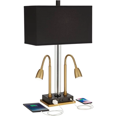 Possini Euro Design Griffin Modern Gooseneck Desk Lamp 31" Tall Gold with USB Charging Port Black Metal Rectangular Shade for Bedroom Living Room Kids Possini Euro Design Griffin Modern Gooseneck Desk Lamp 31" Tall Gold With USB Charging Port Black Metal Rectangular Shade For Bedroom Living Room Kids -Famous Lighting Store GUEST 7b47caab c174 4900 a055 64106c063481