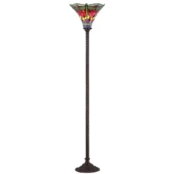 71" Dragonfly Tiffany Style Torchiere Floor Lamp (Includes Energy Efficient Light Bulb) - JONATHAN Y -Famous Lighting Store GUEST 7b78dd17 8ba4 4ea3 8e6b a05633883633