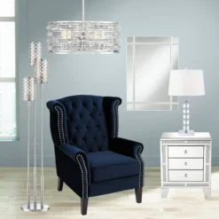 Possini Euro Design Smart Polished Nickel Chandelier 20" Wide Modern Drum Clear Crystal 6-Light Fixture For Dining Room House Foyer Kitchen Island -Famous Lighting Store GUEST 7cb58b6e 77ea 4707 a753 ccf6f51f636c