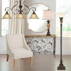 Kathy Ireland Vintage Torchiere Floor Lamp 72" Tall Bronze Tortoise Shell Font Frosted Glass Shade For Living Room Reading House -Famous Lighting Store GUEST 7dfdba05 f04f 4087 9f40 36cb5cddaaf5