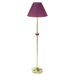 60" Traditional Ceramic Floor Lamp (Includes CFL Light Bulb) Gold/Burgundy - Ore International