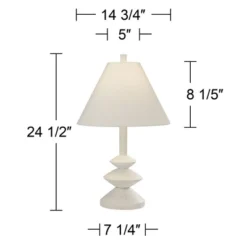 360 Lighting Modern Table Lamps 24 1/2" High Set Of 2 White Sculpture Fabric Cone Shade For Bedroom Living Room House Home Bedside Nightstand Office 9 360 Lighting Modern Table Lamps 24 1/2" High Set Of 2 White Sculpture Fabric Cone Shade For Bedroom Living Room House Home Bedside Nightstand Office -Famous Lighting Store GUEST 816bce20 d614 49d0 9ef7 19521f5dc81b
