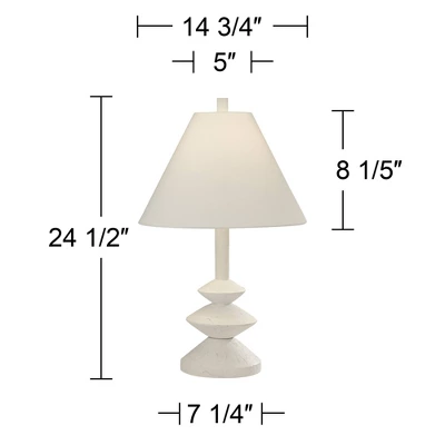 360 Lighting Modern Table Lamps 24 1/2" High Set of 2 White Sculpture Fabric Cone Shade for Bedroom Living Room House Home Bedside Nightstand Office 360 Lighting Modern Table Lamps 24 1/2" High Set Of 2 White Sculpture Fabric Cone Shade For Bedroom Living Room House Home Bedside Nightstand Office -Famous Lighting Store GUEST 816bce20 d614 49d0 9ef7 19521f5dc81b