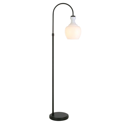 Black Bronze Arc Floor Lamp with White Milk Glass Shade - Henn&Hart Black Bronze Arc Floor Lamp With White Milk Glass Shade - Henn&Hart -Famous Lighting Store GUEST 8188a02f b7fa 42e3 a36f 8a70b834d602