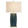 Vertical Lined Moulded Table Lamp With Steel Base Blue - StyleCraft -Famous Lighting Store GUEST 824f2c97 0a31 41a1 a86c f57ff25f261d