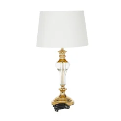 27" X 15" Glam Glass Table Lamp Gold - Olivia & May -Famous Lighting Store GUEST 8347c3d1 cb54 4029 b424 ff50802ed535
