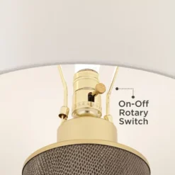 360 Lighting Gilson Modern Table Lamps 24 1/2" High Set Of 2 Gray Glaze Ceramic White Drum Shade For Bedroom Living Room Bedside Nightstand Office 5 360 Lighting Gilson Modern Table Lamps 24 1/2" High Set Of 2 Gray Glaze Ceramic White Drum Shade For Bedroom Living Room Bedside Nightstand Office -Famous Lighting Store GUEST 84fe4c40 0933 4eec 989d 52935f9b0341