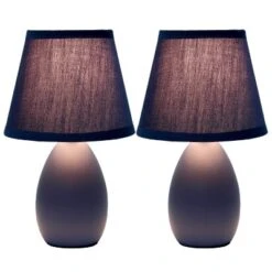 9.45" 2pk Petite Ceramic Oblong Bedside Table Desk Lamps With Matching Tapered Drum Shade Blue - Creekwood Home 10 9.45" 2pk Petite Ceramic Oblong Bedside Table Desk Lamps With Matching Tapered Drum Shade Blue - Creekwood Home -Famous Lighting Store GUEST 8550a784 5a26 45a3 9f65 86da506a3e9e