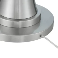 360 Lighting Karl Modern Floor Lamp Standing 63 3/4" Tall Brushed Nickel Metal White Tapered Drum Shade For Living Room House Bedroom Office Family -Famous Lighting Store GUEST 85af4fc1 c9ba 40f4 aa5d bb3824849fdf