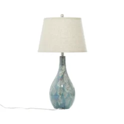 Ceramic Table Lamp With Drum Shade Set Of 2 Turquoise - Olivia & May -Famous Lighting Store GUEST 865bf100 f3e8 4801 8df5 cfb73c7f443f