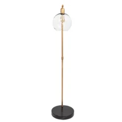 Metal And Wood Floor Lamp With Glass Globe Shade Gold - Storied Home -Famous Lighting Store GUEST 8875eb27 3b53 43b2 a17e f1f6e6ffc461
