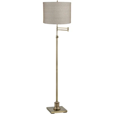 360 Lighting Chic Style Swing Arm Adjustable Floor Lamp 70" Tall Antique Brass Gray Drum Shade for Living Room Reading House Bedroom 360 Lighting Chic Style Swing Arm Adjustable Floor Lamp 70" Tall Antique Brass Gray Drum Shade For Living Room Reading House Bedroom -Famous Lighting Store GUEST 891147b8 0717 4a3b af23 7557fe41adef