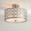 Possini Euro Design Saira Modern Ceiling Light Semi Flush Mount Fixture 16" Wide Brushed Nickel Crystal Organza Drum Shade For Bedroom Kitchen Hallway -Famous Lighting Store GUEST 8938b3f8 d139 431a bcb3 9eddcff6faaa
