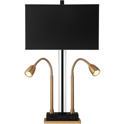 Possini Euro Design Griffin Modern Gooseneck Desk Lamp 31" Tall Gold with USB Charging Port Black Metal Rectangular Shade for Bedroom Living Room Kids Possini Euro Design Griffin Modern Gooseneck Desk Lamp 31" Tall Gold With USB Charging Port Black Metal Rectangular Shade For Bedroom Living Room Kids -Famous Lighting Store GUEST 8961ed33 5970 4a22 a9a6 17f870e7a3a0