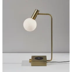 Windsor Charge Table Lamp Antique Brass (Includes LED Light Bulb) - Adesso -Famous Lighting Store GUEST 8a0d59c8 3819 49f8 8da2 ad0952e0cb46