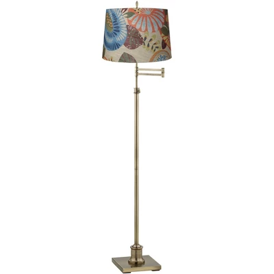 360 Lighting Swing Arm Floor Lamp Adjustable Height 70" Tall Antique Brass Tropic Flower Drum Shade for Living Room Reading Bedroom Office 360 Lighting Swing Arm Floor Lamp Adjustable Height 70" Tall Antique Brass Tropic Flower Drum Shade For Living Room Reading Bedroom Office -Famous Lighting Store GUEST 8a167d75 7f38 439b b7f0 e913a92742ca