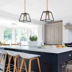 9.25" 1-Light Girard Farmhouse Industrial Iron LED Pendant Black/Brass Gold - JONATHAN Y 4 9.25" 1-Light Girard Farmhouse Industrial Iron LED Pendant Black/Brass Gold - JONATHAN Y -Famous Lighting Store GUEST 8a2663db cb17 4a45 863f c5dafc063370