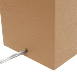 21" Lexington Leather Base Modern Home Decor Bedside Table Lamp With USB Charging Port And Fabric Shade - Lalia Home -Famous Lighting Store GUEST 8a9b0aa2 6152 4e0e 9f9f e4a699dbe617